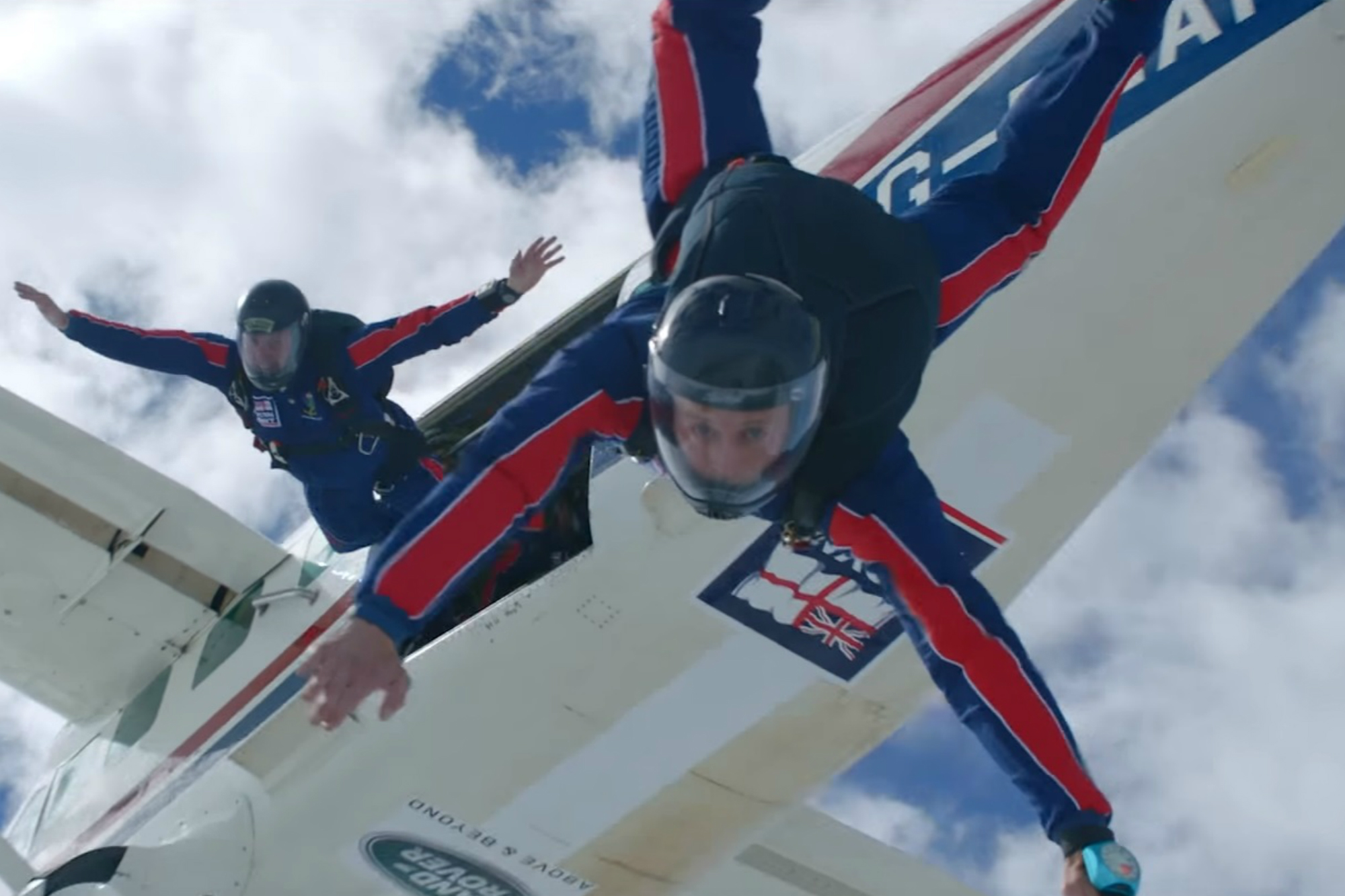 Bear Grylls Sky Dives at 125mph while Folding Car Seats Car Keys